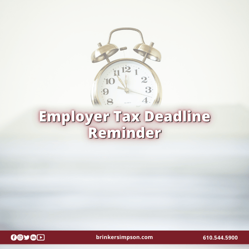 Employer Tax Deadline Reminder