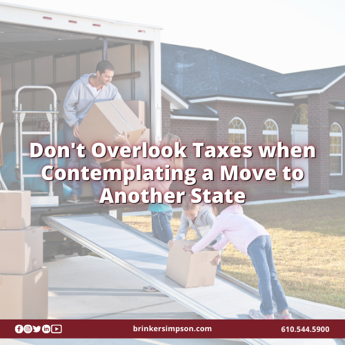 Don't Overlook Taxes when Contemplating a Move to Another State