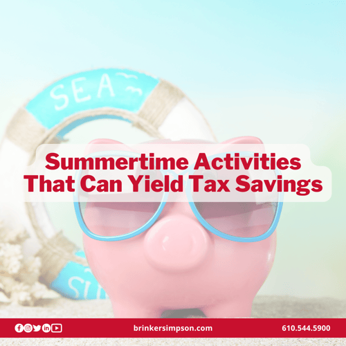 Summertime Activities That Can Yield Tax Savings