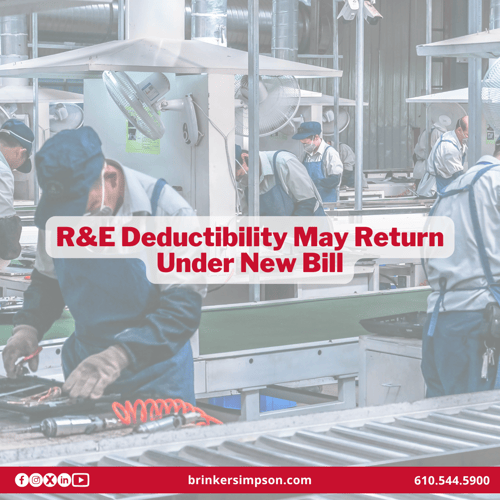 R&E Deductibility May Return Under New Bill