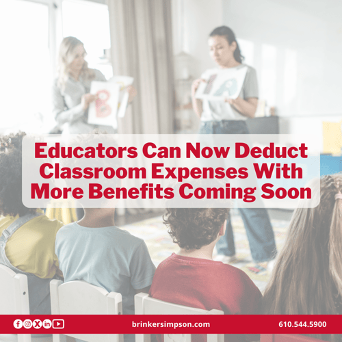 Educators Can Deduct Costs With Expanded Benefits On The Horizon