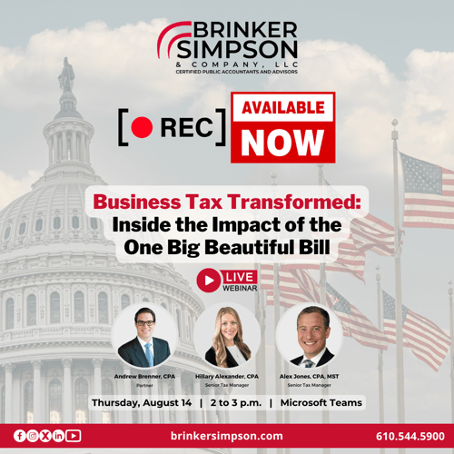 Recording Now Available: OBBBA for Businesses