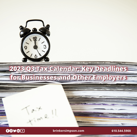 BSCO_BlogIcon_2023 Q3 Tax Calendar Key Deadlines for Businesses and Other Employers