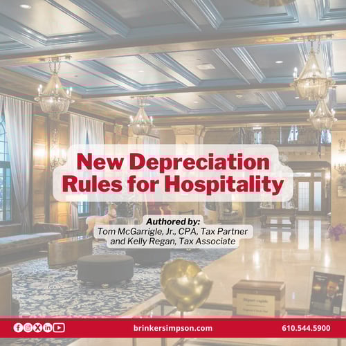 New Depreciation Rules for Hospitality