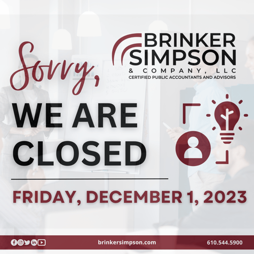 Office Closed Friday, 12/1