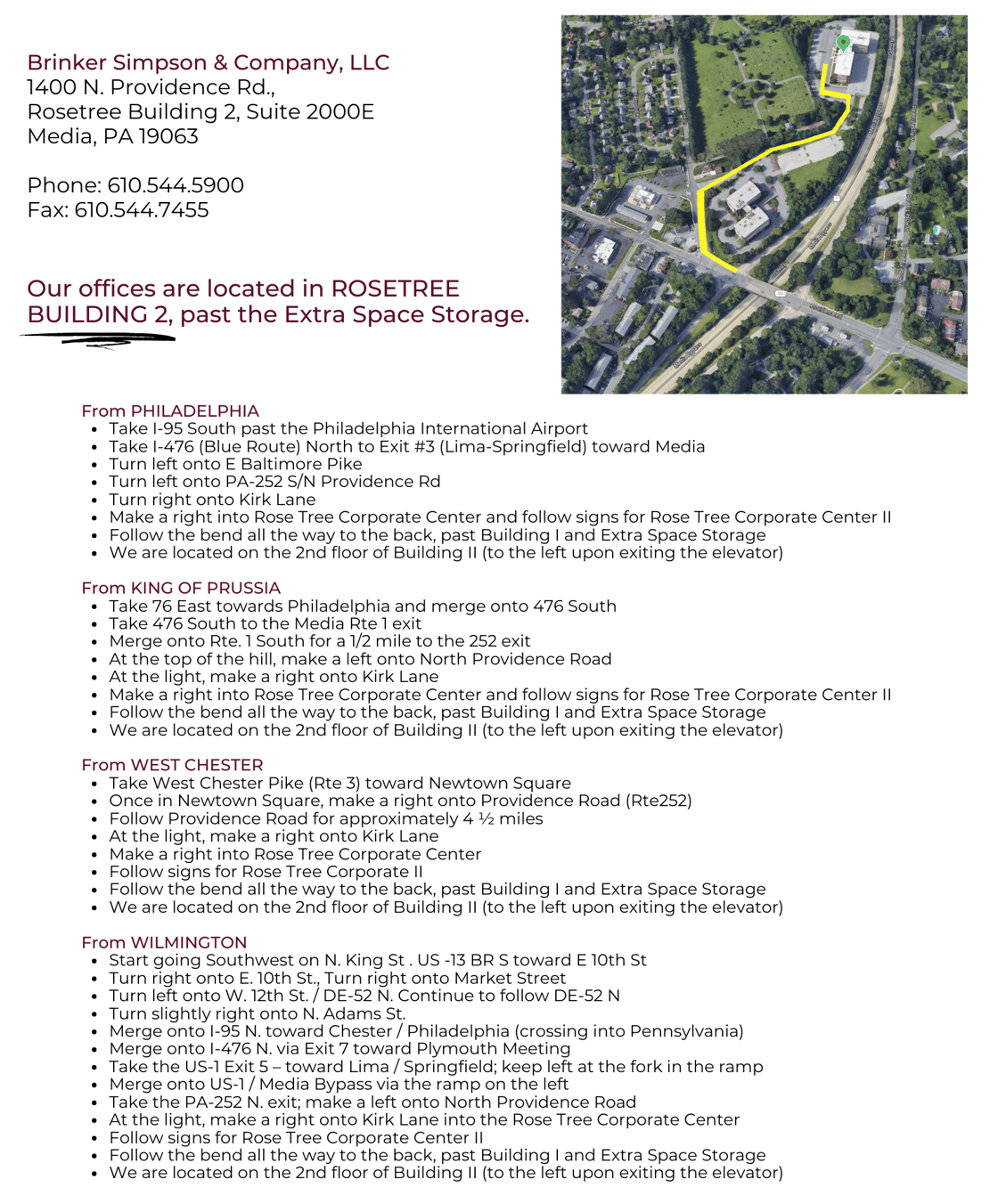 BSCO_Office Move_ One Pager_Directions