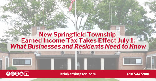 Springfield Township Pennsylvania earned income tax effective July 1 2026