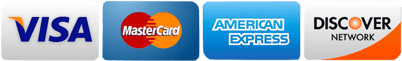 We accept Visa Mastercard American Express and Discover