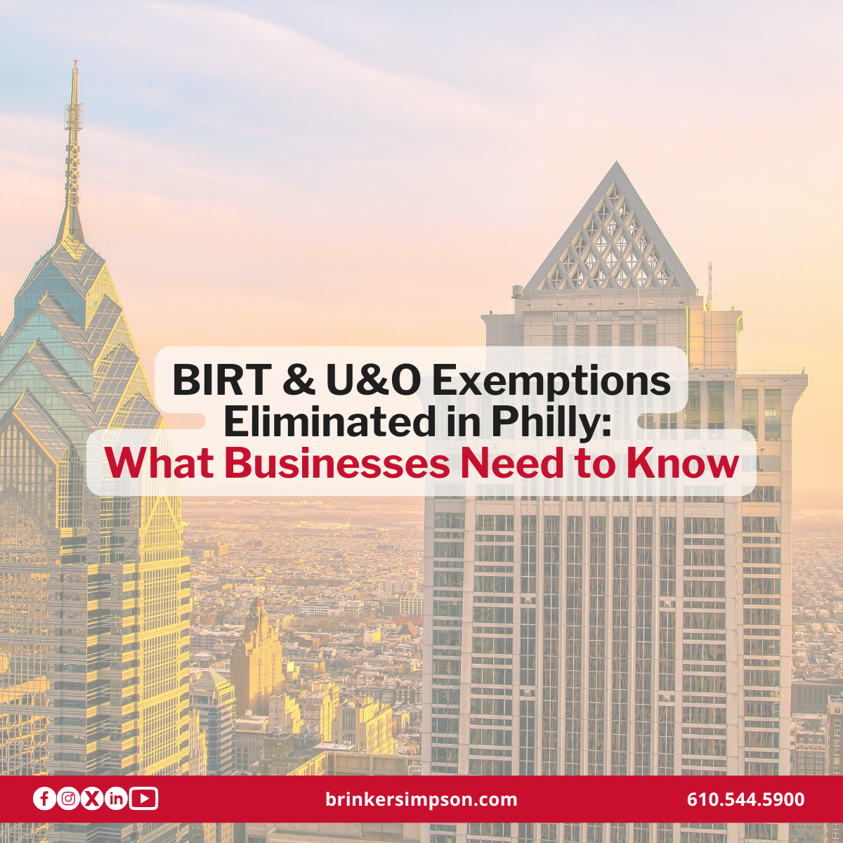 BIRT and U&O Tax Exemptions Eliminated in Philly