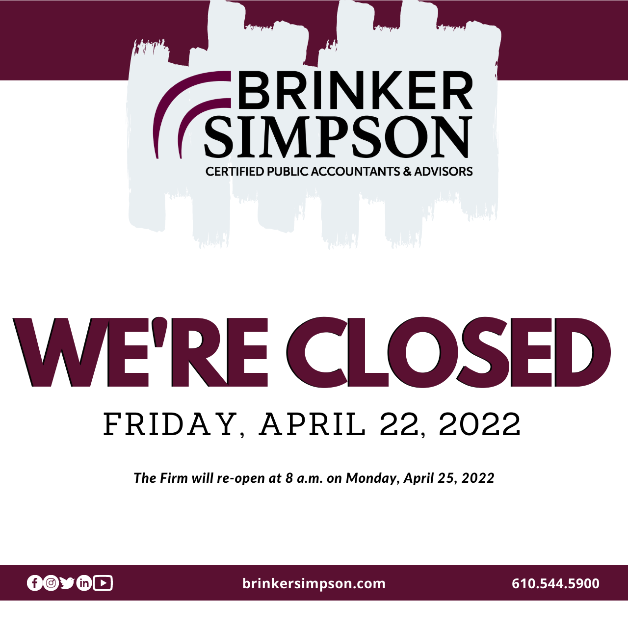 BSCO Offices Closed April 22