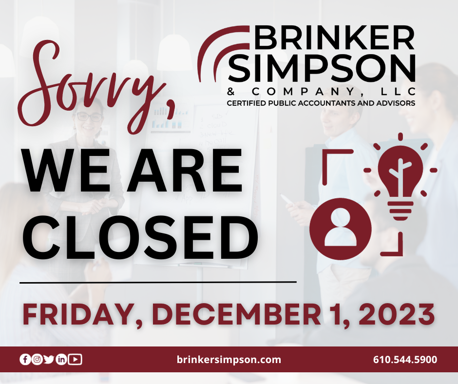 Office Closed Friday, 12/1